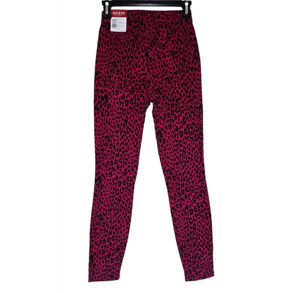 Guess Pink Leopard Print Pants - Picture 2 of 7